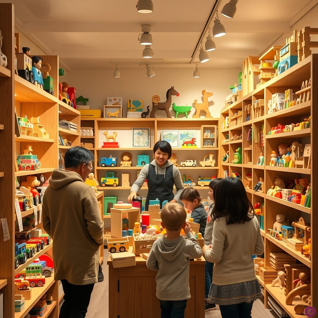Wooden toys display